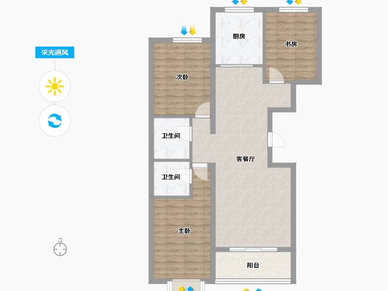 甘肃省-白银市-皓月花园-90.01-户型库-采光通风