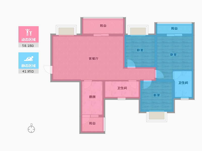 四川省-资阳市-喜悦长岛-88.23-户型库-动静分区