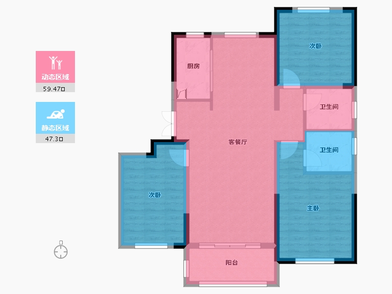 河北省-邢台市-永康瑞府-96.04-户型库-动静分区