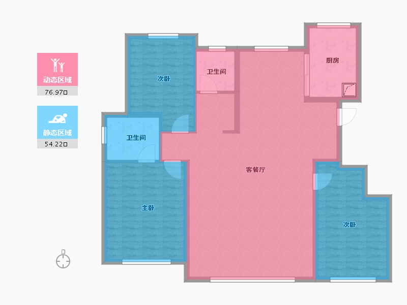 内蒙古自治区-呼和浩特市-祥生云湖樾-119.00-户型库-动静分区