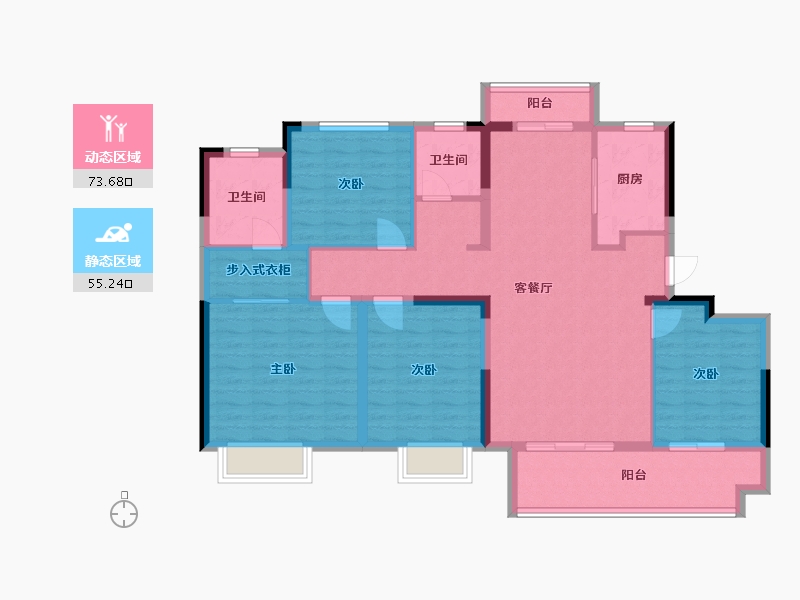 河南省-周口市-建业·湖山境-115.82-户型库-动静分区