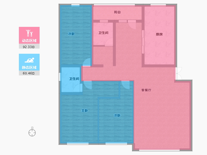 吉林省-辽源市-玉圭园御水丹堤-138.49-户型库-动静分区