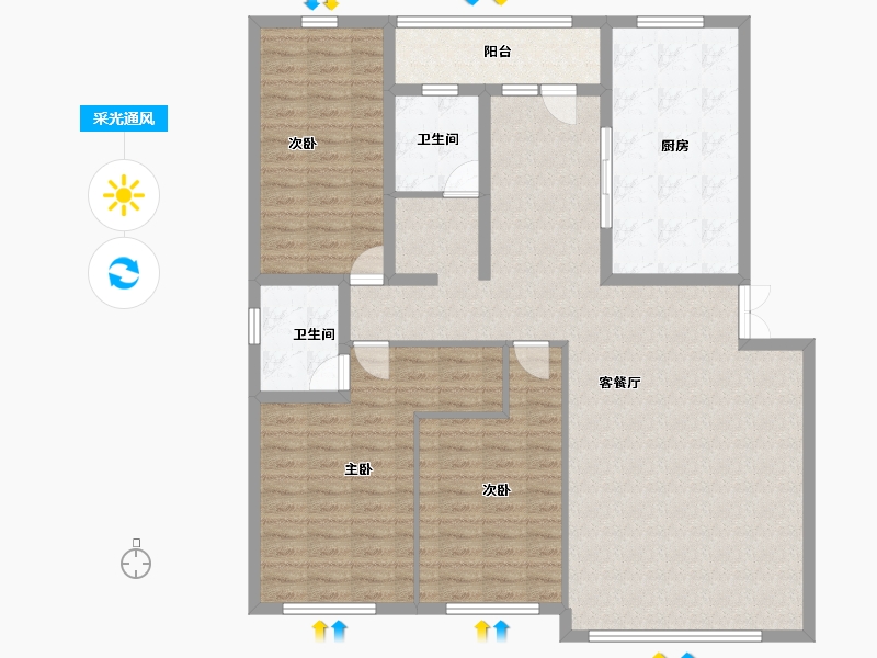 吉林省-辽源市-玉圭园御水丹堤-138.49-户型库-采光通风