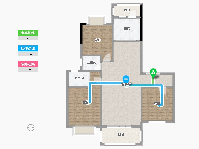 湖北省-黄冈市-金都上城-90.00-户型库-动静线