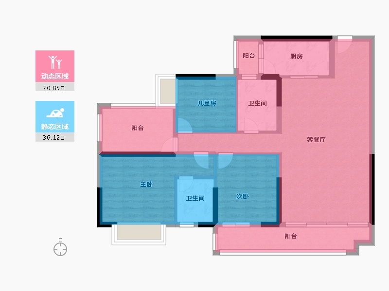 广东省-揭阳市-阳光城·宏和翡翠湾-95.19-户型库-动静分区