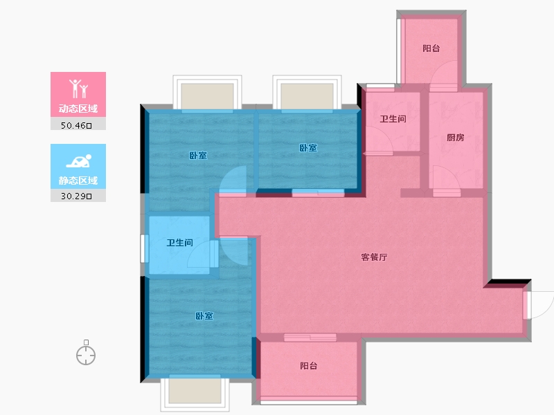 四川省-资阳市-博邦紫韵东城-71.08-户型库-动静分区