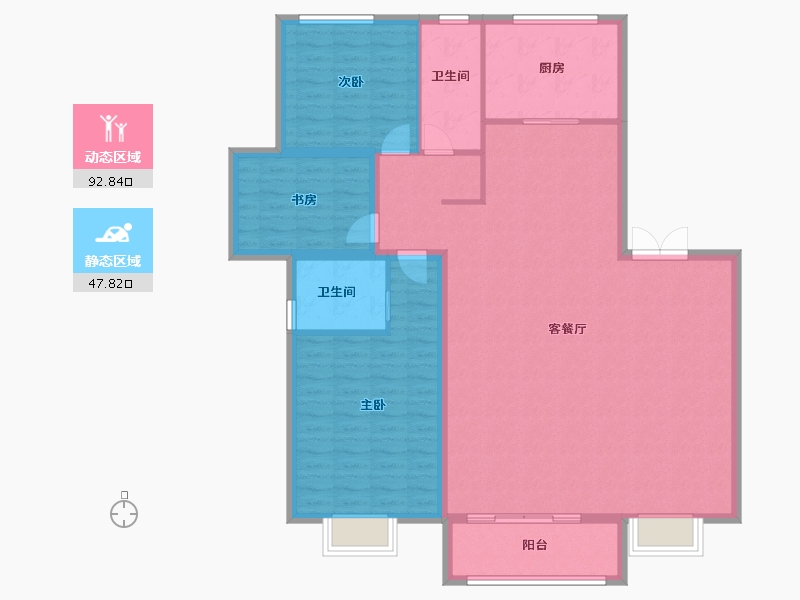 甘肃省-武威市-凯帝斯尚府-129.10-户型库-动静分区