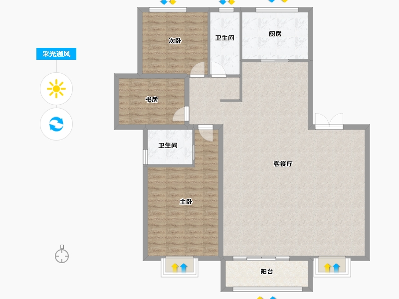 甘肃省-武威市-凯帝斯尚府-129.10-户型库-采光通风