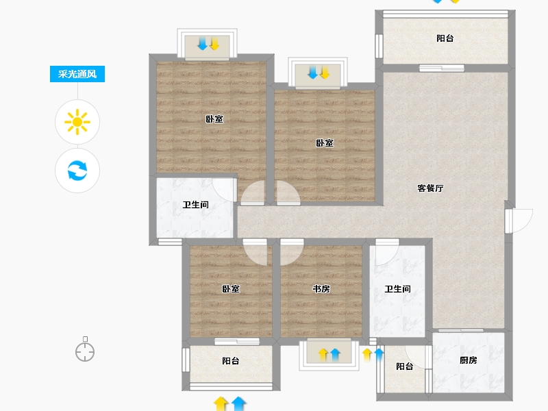 四川省-资阳市-喜悦长岛-109.03-户型库-采光通风