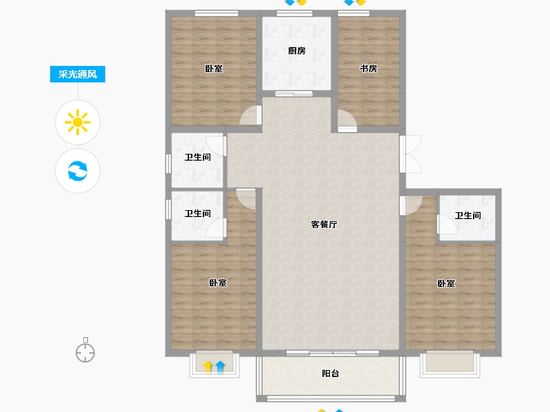 甘肃省-临夏回族自治州-碧云天·东城明珠-145.46-户型库-采光通风