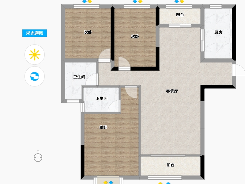 吉林省-辽源市-玉圭园御水丹堤-99.28-户型库-采光通风