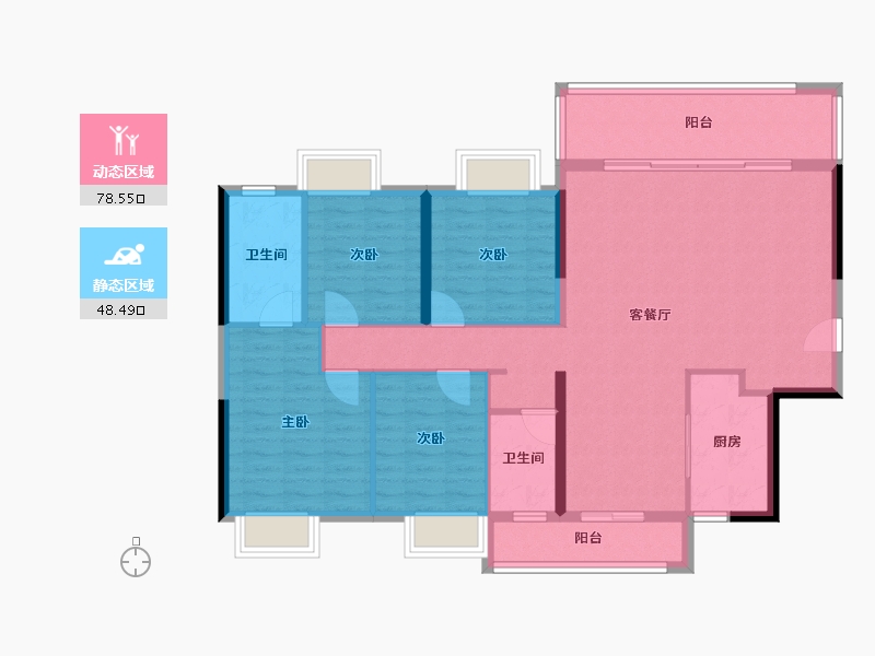 广东省-揭阳市-阳光城·宏和翡翠湾-114.95-户型库-动静分区