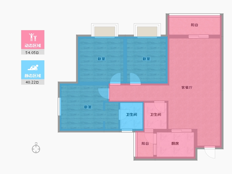 四川省-资阳市-喜悦长岛-83.49-户型库-动静分区