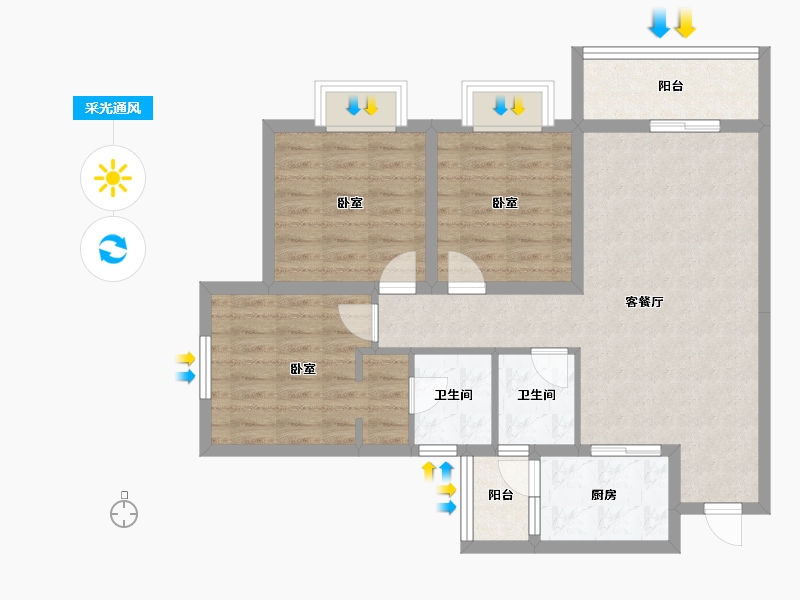 四川省-资阳市-喜悦长岛-83.49-户型库-采光通风