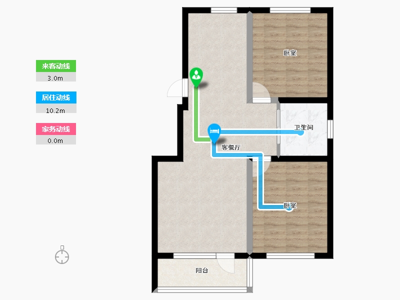 吉林省-延边朝鲜族自治州-万城·凯旋公馆-70.68-户型库-动静线