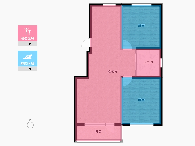 吉林省-延边朝鲜族自治州-万城·凯旋公馆-70.68-户型库-动静分区