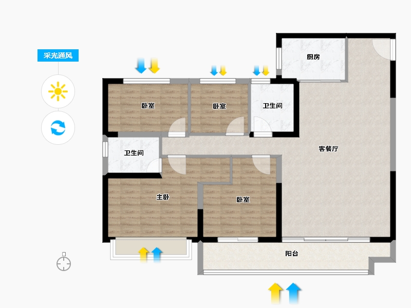 甘肃省-临夏回族自治州-碧桂园锦熙府-120.01-户型库-采光通风