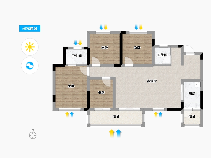 四川省-遂宁市-正黄·金域香江-0.00-户型库-采光通风