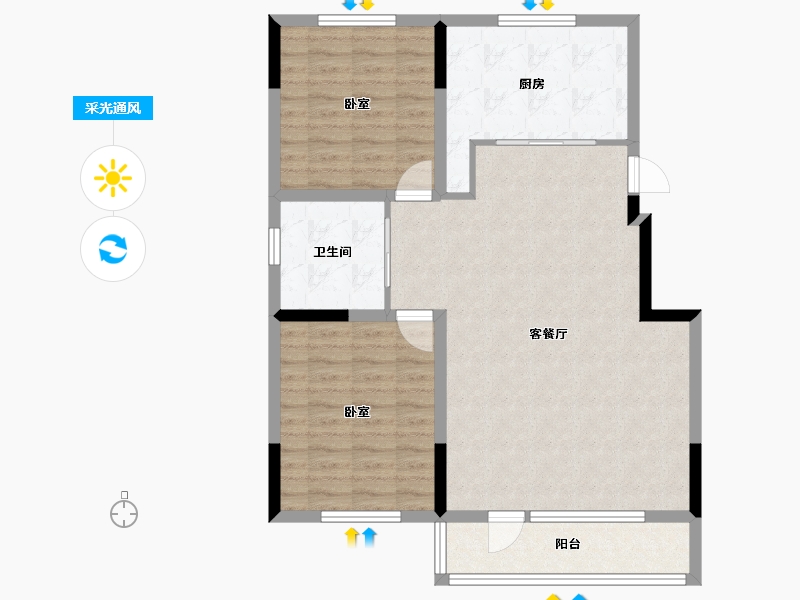 吉林省-延边朝鲜族自治州-万城·凯旋公馆-88.27-户型库-采光通风