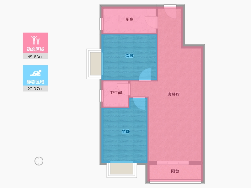 云南省-西双版纳傣族自治州-橡径云山-61.83-户型库-动静分区