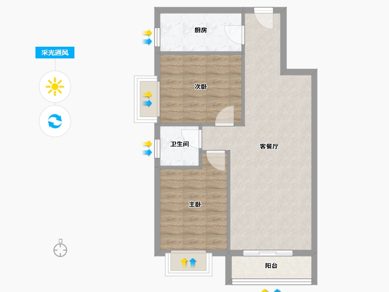 云南省-西双版纳傣族自治州-橡径云山-61.83-户型库-采光通风