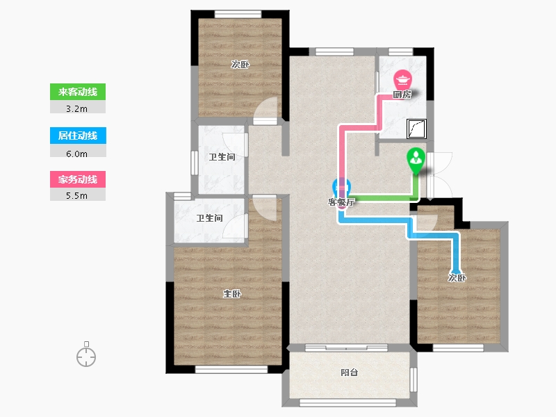 河北省-邢台市-永康瑞府-92.70-户型库-动静线