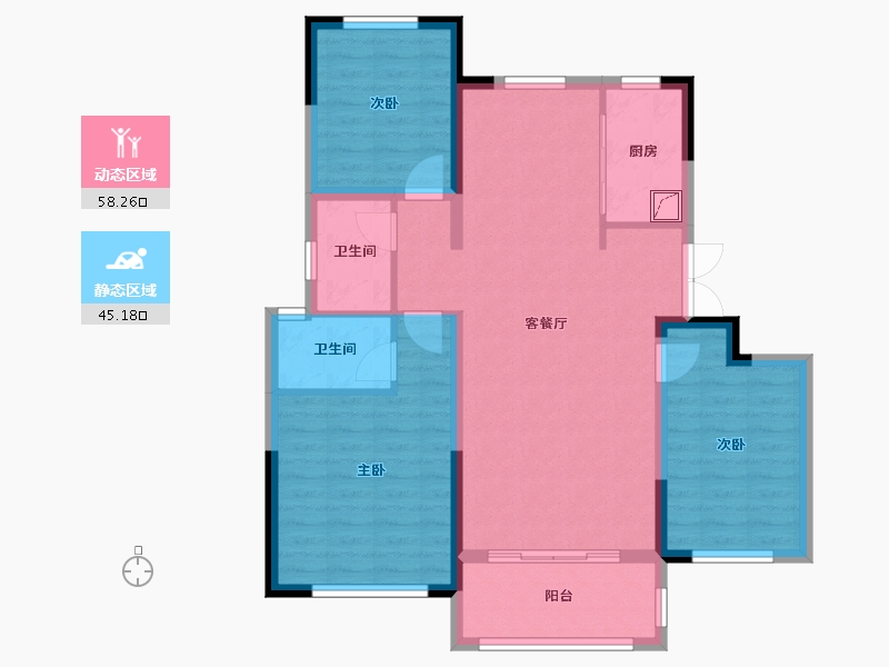 河北省-邢台市-永康瑞府-92.70-户型库-动静分区