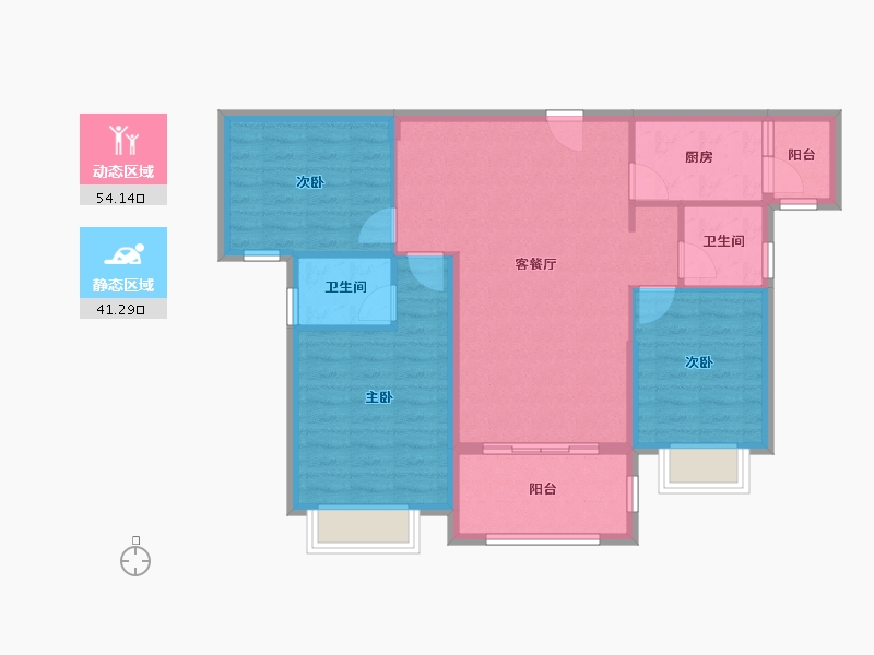 湖北省-黄冈市-晶帝学府世家-89.00-户型库-动静分区