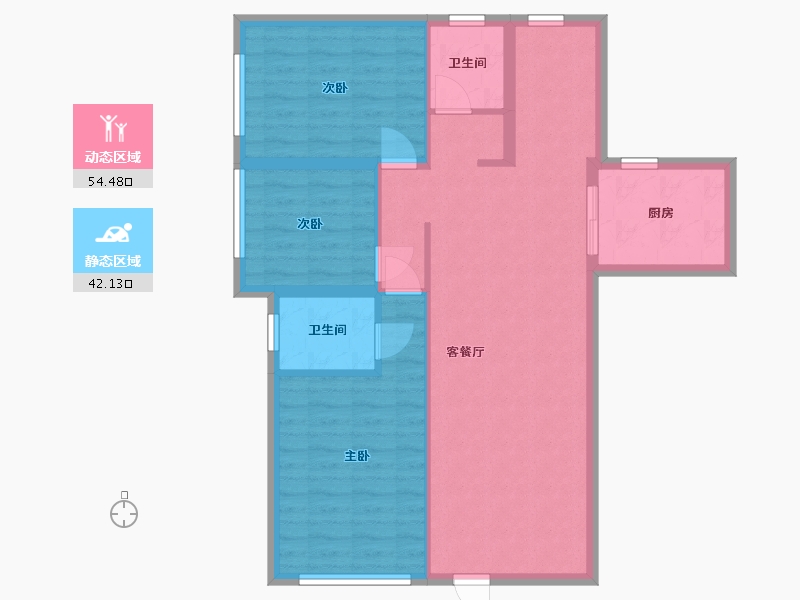 云南省-昆明市-金色城邦-85.60-户型库-动静分区