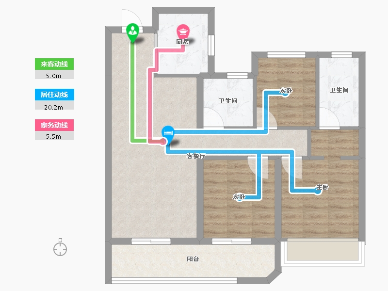 浙江省-温州市-瓯玥名邸-78.00-户型库-动静线