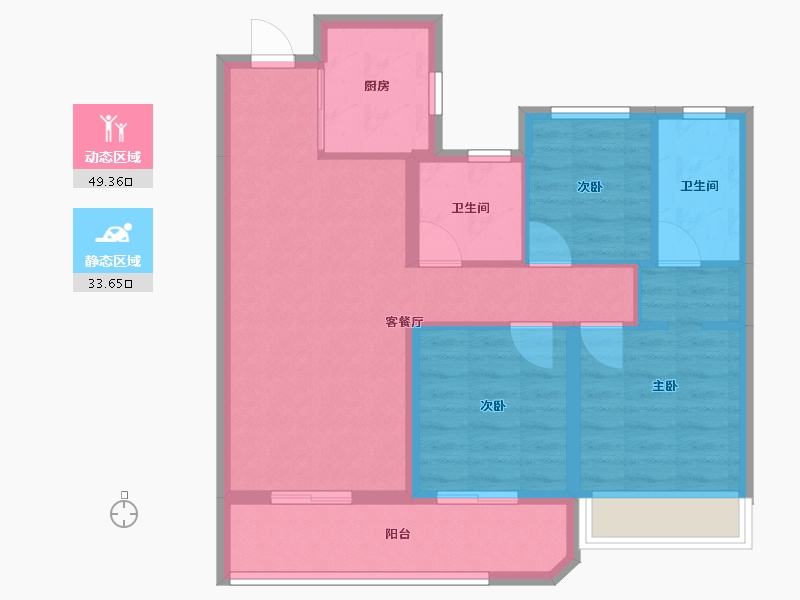 浙江省-温州市-瓯玥名邸-78.00-户型库-动静分区