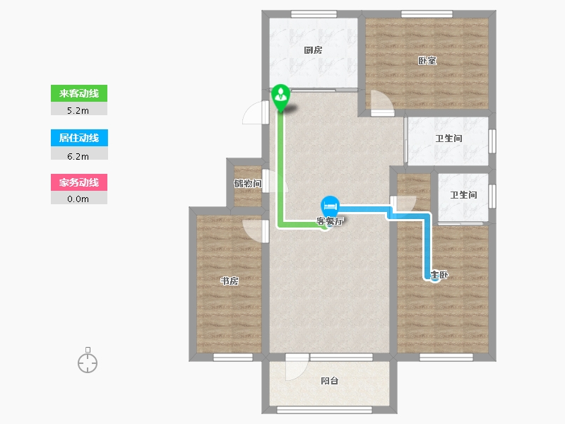 吉林省-延边朝鲜族自治州-丽景雅园-96.32-户型库-动静线