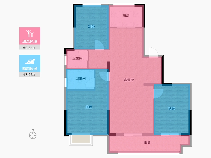 河南省-周口市-建业·湖山境-97.00-户型库-动静分区