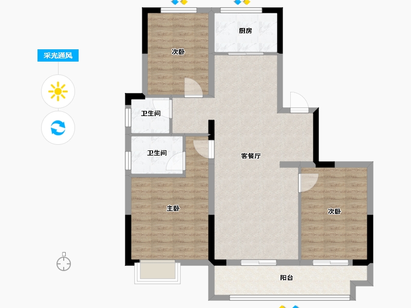 河南省-周口市-建业·湖山境-97.00-户型库-采光通风