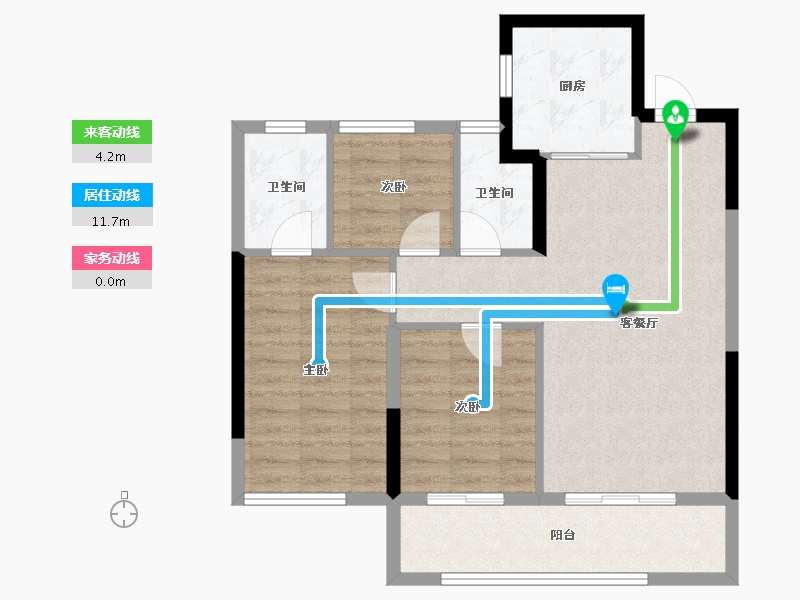 福建省-莆田市-​涵江正荣府-76.93-户型库-动静线