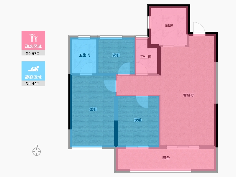 福建省-莆田市-​涵江正荣府-76.93-户型库-动静分区