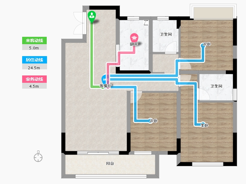 江苏省-扬州市-晶龙宸龙学府-102.40-户型库-动静线