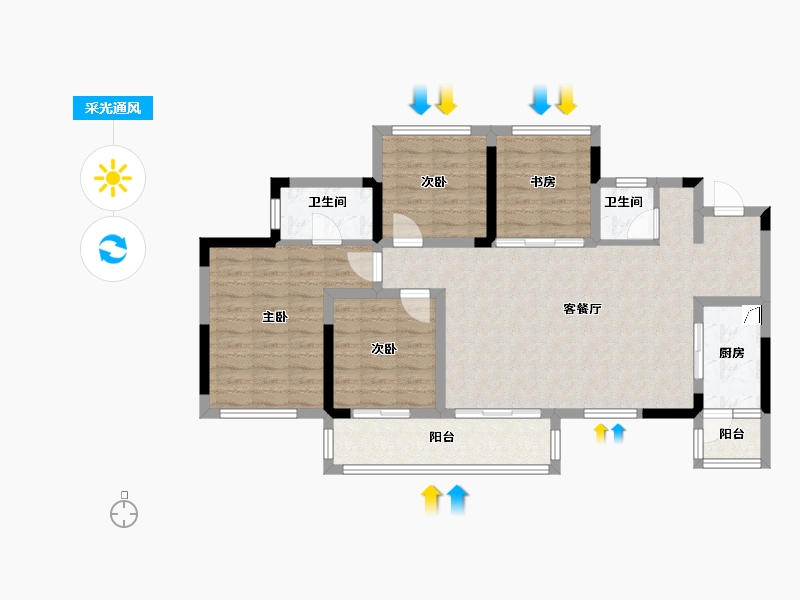 四川省-遂宁市-正黄·金域香江-0.00-户型库-采光通风