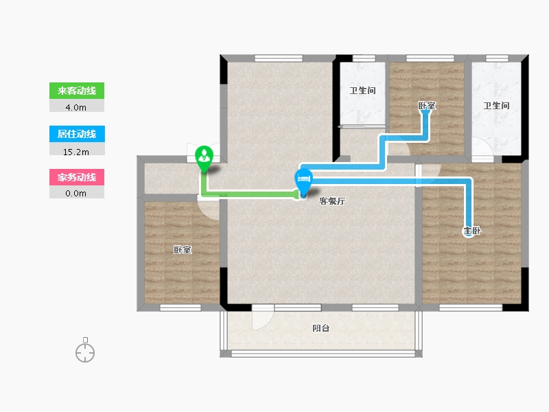 吉林省-延边朝鲜族自治州-万城·凯旋公馆-104.81-户型库-动静线