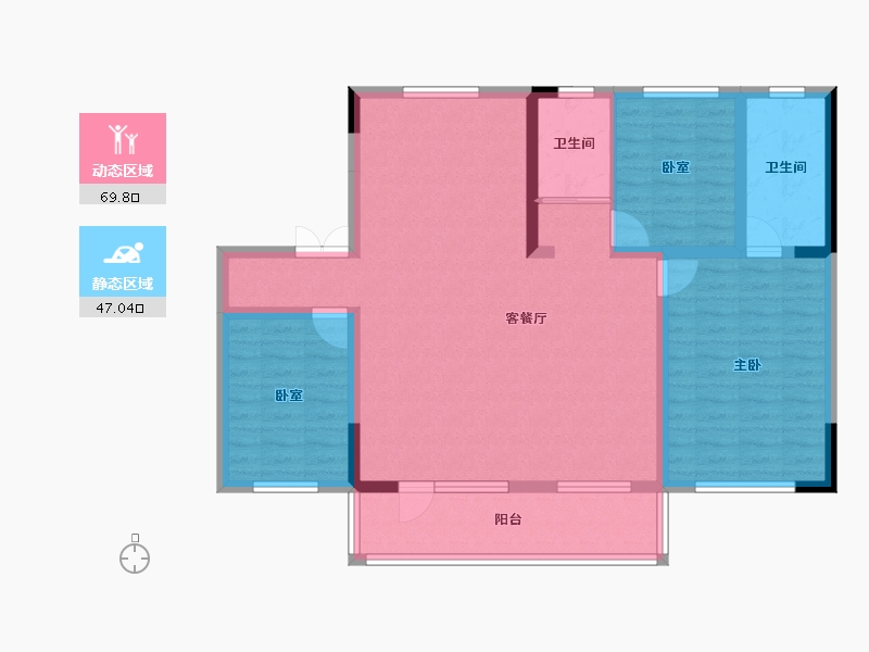 吉林省-延边朝鲜族自治州-万城·凯旋公馆-104.81-户型库-动静分区