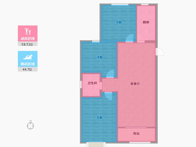 甘肃省-武威市-凯帝斯尚府-92.90-户型库-动静分区