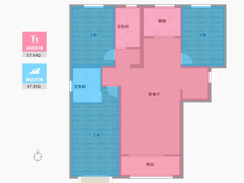 甘肃省-武威市-凯帝斯尚府-95.00-户型库-动静分区