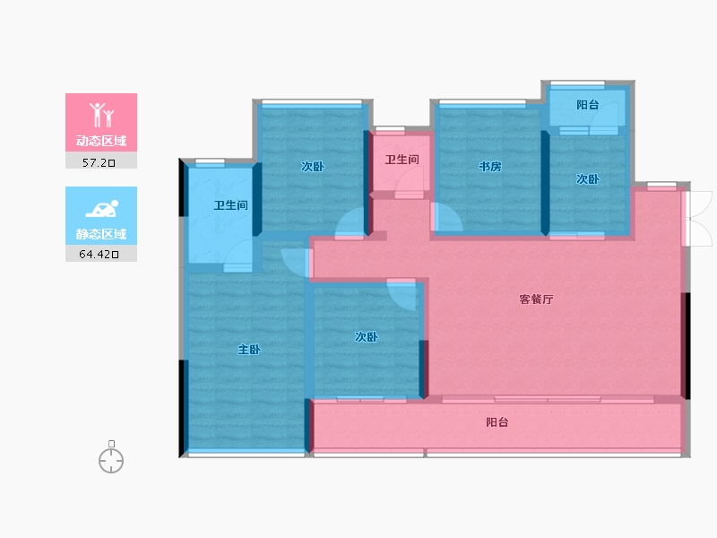 四川省-绵阳市-景茂誉府-108.31-户型库-动静分区