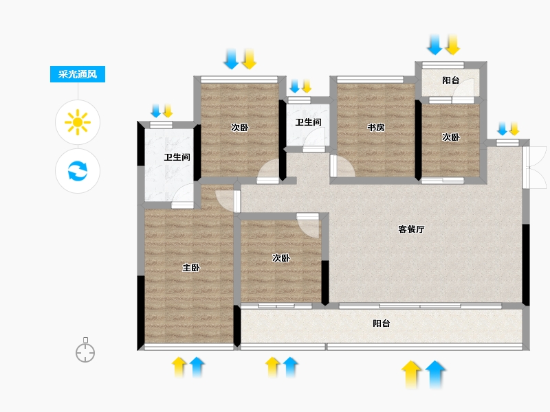 四川省-绵阳市-景茂誉府-108.31-户型库-采光通风