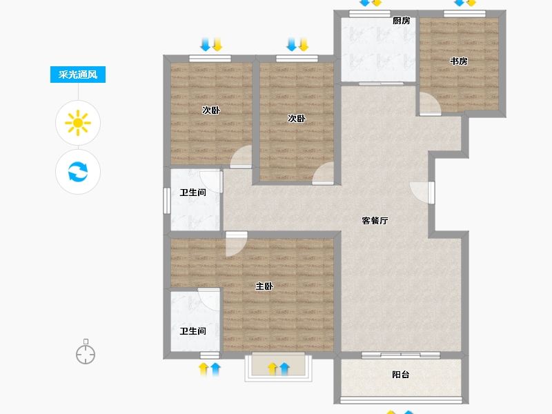 甘肃省-白银市-皓月花园-118.86-户型库-采光通风