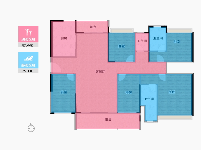 广东省-佛山市-映月湖保利天珺-147.52-户型库-动静分区