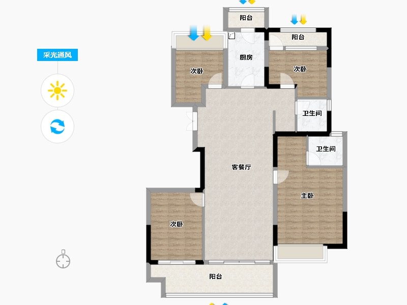 江西省-上饶市-华熙LIVE信江·华熙府第一区-121.48-户型库-采光通风