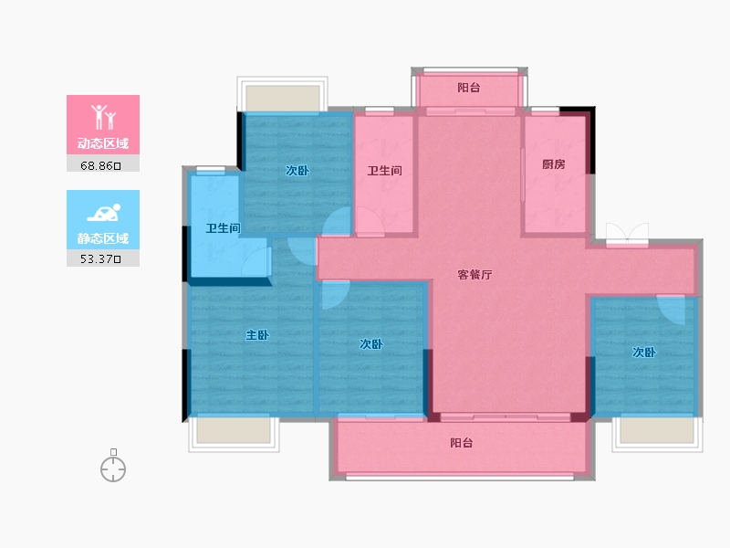 江西省-赣州市-信丰嘉福·未来城-111.16-户型库-动静分区