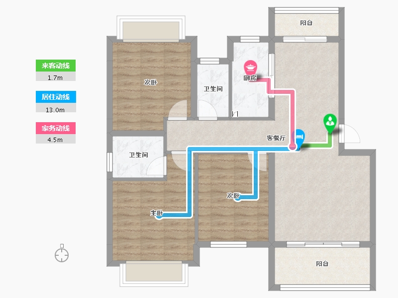 江西省-赣州市-博达·翡翠学府-89.02-户型库-动静线