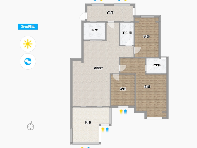 四川省-成都市-炜岸城-129.00-户型库-采光通风